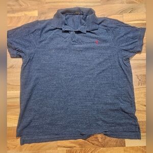 Polo Ralph Lauren Big 3XB Blue Heather Polo Shirt Short Sleeve Red Pony Logo